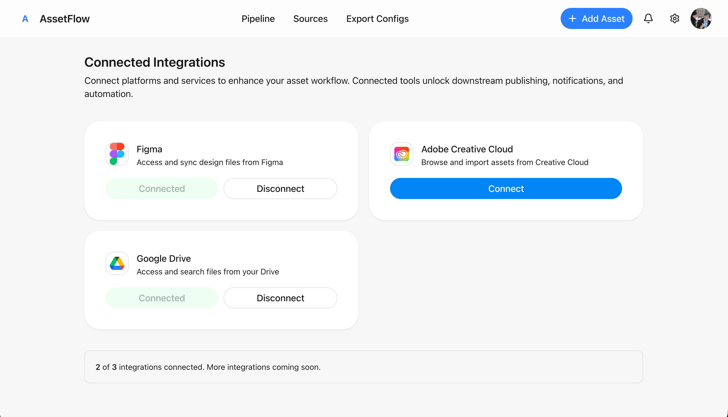 assetflow integrations screenshot 1