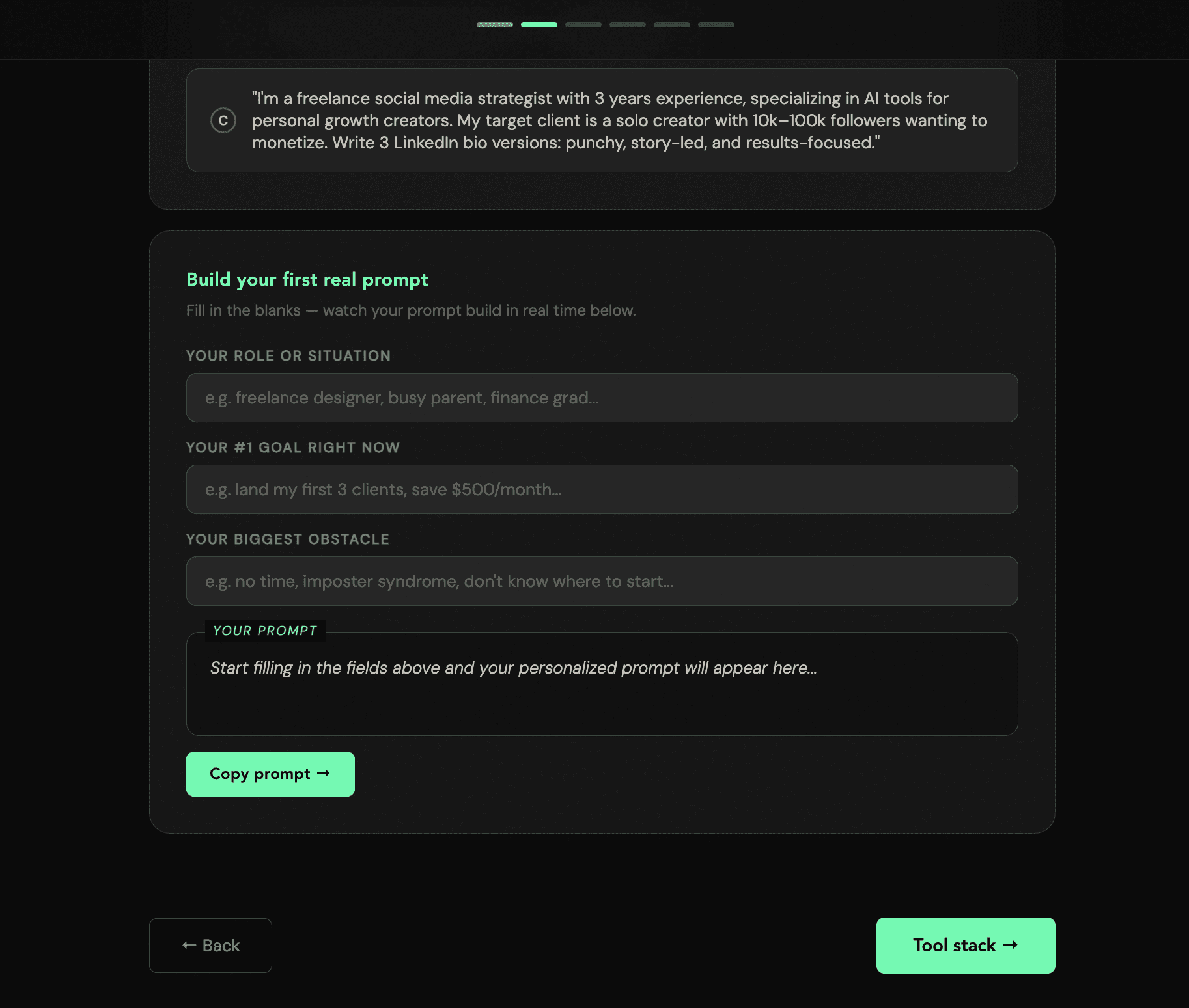 EvolveAI screen 3