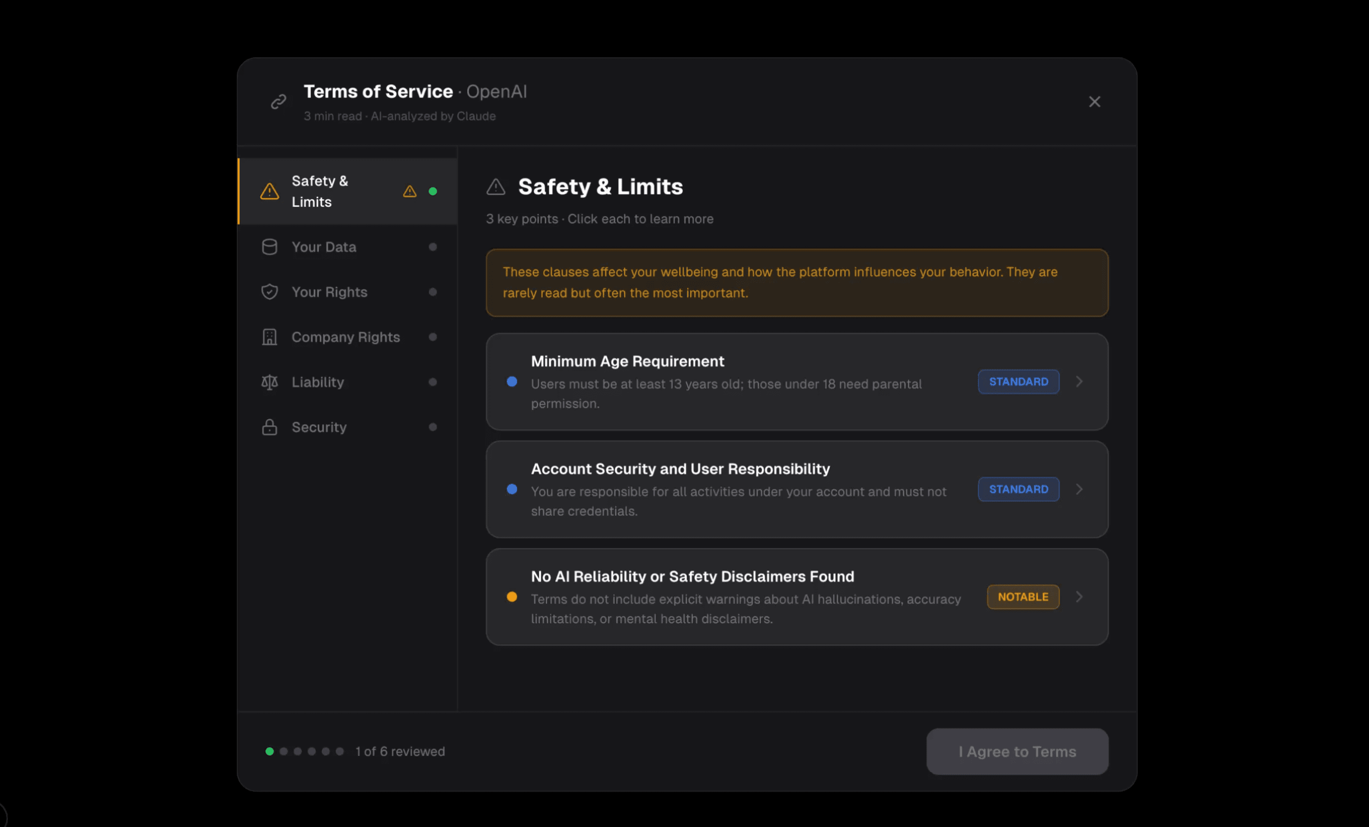 InnovateTerms screen 1